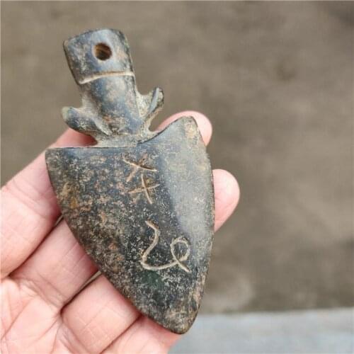 Tibet Hongshan Culture Natural Meteorite Arrow Lucky Mascot Collection Pendant Jewelry Decoration Home Decoration Gift Decor