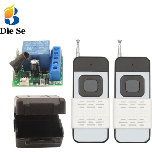Diese 433Mhz Universal Wireless Remote Control DC 12V RF Relay Receiver Controller and Transmitter 1000-meters Remote Control