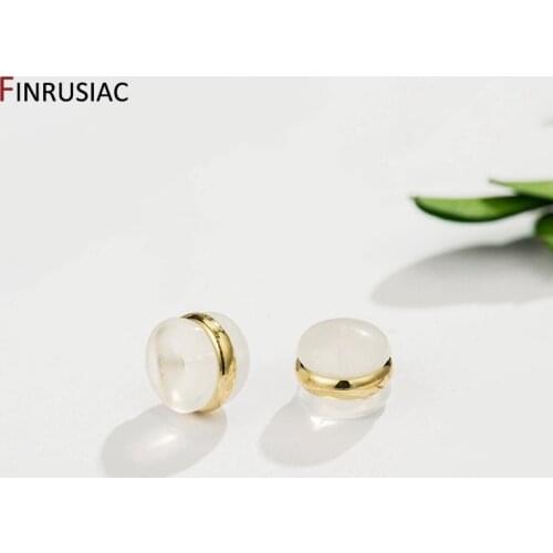 High Quality 14k Gold Plated Round Silicone Earring Back Findings 10pcs Wholesale