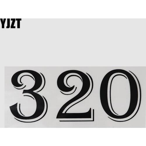 YJZT 17.6CM×7.1CM Personality Black/Silver 320 Number Speed Limit Road Traffic Slow Down Car Stickers Decal Vinyl 13D-0587