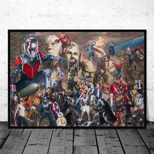 Marvel Superheroes And Star Wars Movie Collection Funny Poster Painting On Wall Art Canvas Prints Iron Man Hulk Glciee Pictures