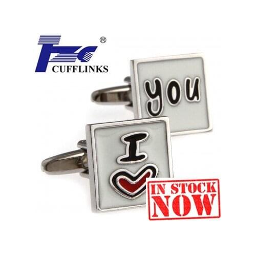 I Love You Cufflink Cuff Link 2 Pairs Free Shipping Promotion