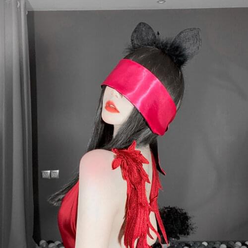 Women Erotic Role Playing Silk Eye Mask Cosplay Sexy Lingerie Flirt Accessories Blindfold Lady Christmas Xmas Gift
