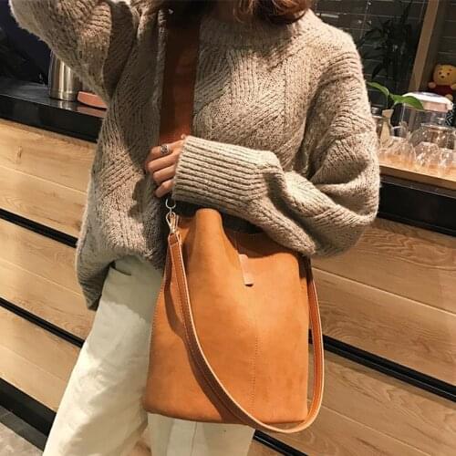 Vintage Crocodile Pattern Crossbody Bags For Women 2021 PU Leather Trend Designer Shoulder Handbags Large Capacity Bucket Bag