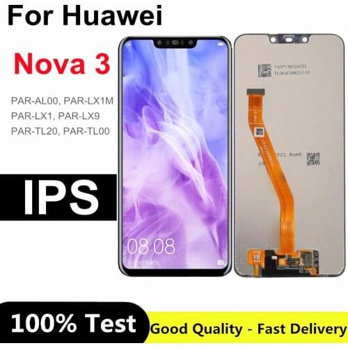 6.3" For Huawei Nova 3 LCD Display Touch Screen PAR LX1 LX9 Nova 3 LCD For HUAWEI Nova3 Screen Replacement