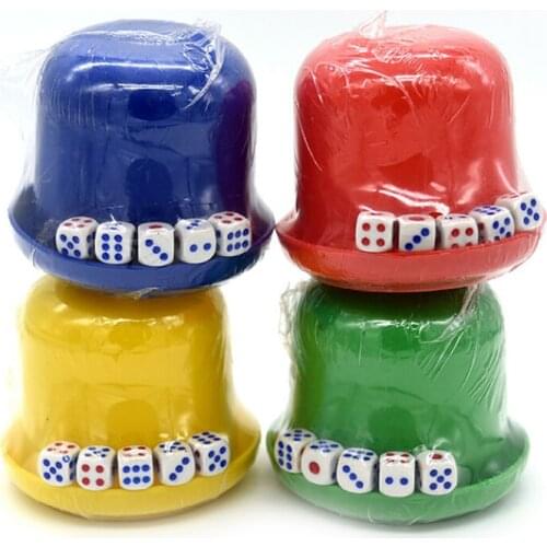 1set Dice Cup Drinking Board Game Gambling Dice Box With 5Pcs Dice Table Games