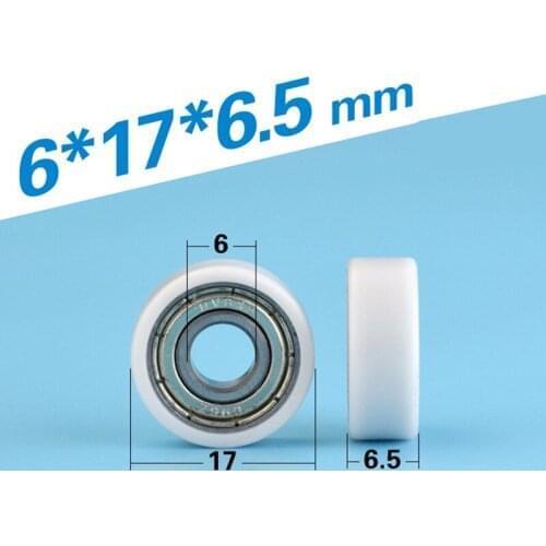 1pcs 6*17*6.5mm 696zz bearing nylon wheel guide wheel miniature mute wheel for drawer/showcase/door and window