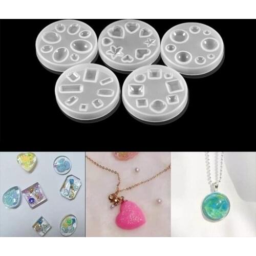 1Pcs Geometry Silicone Mold Heart Shape Resin Casting Mould Square Pendants Molds for DIY Epoxy Resin Craft Jewelry Accessories