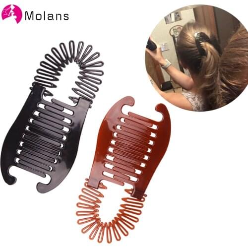 Molans 1PC Woman Elastic Hair Braider Hairpin Clips Hair Holding Tool Ponytail Rubber Bands Hair Combs 2021 Hair Accessories