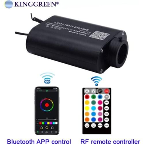 1X APP Bluetooth Control 12W RGBW DC12V LED Light Engine with RF Remote Controller for Car Fiber Optic Lighting free shipping