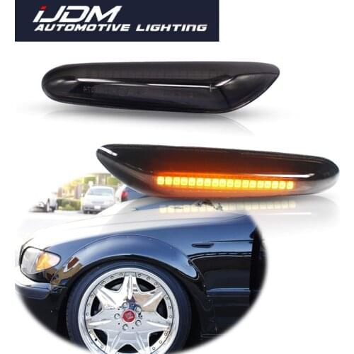 2pcs Amber Side Marker Car Styling Lights Smoked Lens Turn Signal Light Side Indicator Led For BMW E90 E92 E60 E87 E82 12V