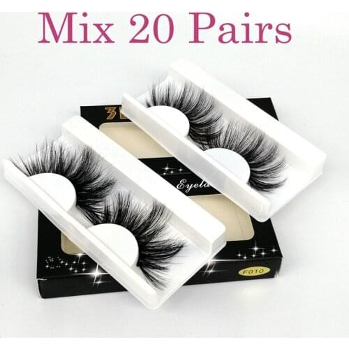 Cruelty Free Full Strip Eyelashes 20 Pairs Faux Mink Eyelashes 3D Vegan Silk Thick Eyelash Dramatic Mink Lash DHL FEDEX