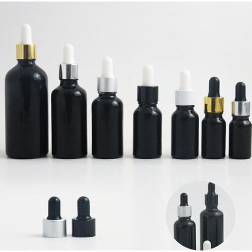 200 X 100ml Shining black E liquid Glass dropper Vial 1oz black facny glass piepette dropper bottles 50ml 20ml 15m 10ml 5ml