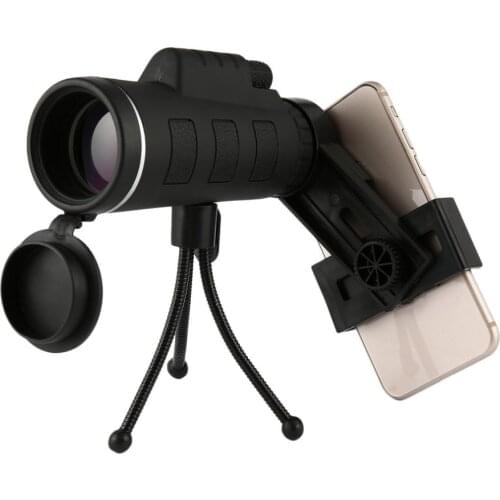 40X60 Monocular Telescope Wide Angle Prism Scope With Compass Phone Clip Tripod Outdoor Portable Telescope