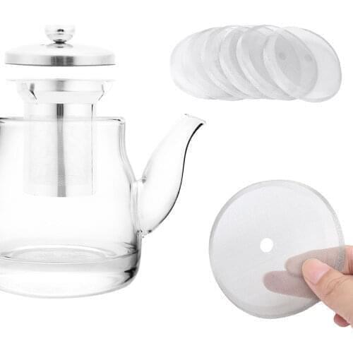 6 Coffee Tea Filters Reusable French Coffee Press Strainer Stainless Steel Mesh Filtering Screen for 350/800/1000ml Coffee Maker