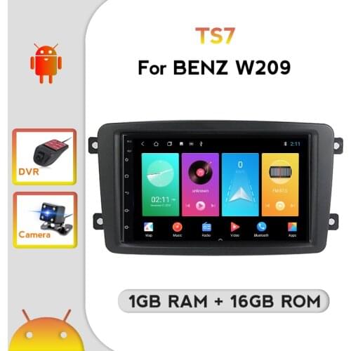 YELLOBERRY Android 7'' car radio Multimedia Video player for Mercedes Benz CLK W209 W203 W463 GPS navigation 2 din no DVD WIFI