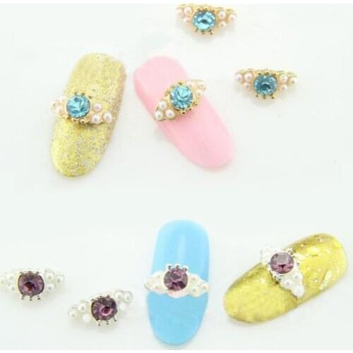 Free shipping 10pcs latest 3d fashion nail art rings with pearls