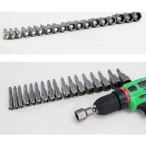 Free Shipping 5PK Galvanized Electric Magnetic Drill 6-19MM Air Batch Screwdriver Hexagonal Socket Bit Set G4-1001