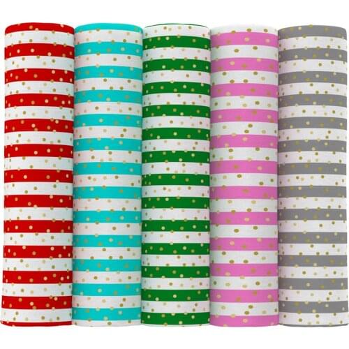 David accessories 50*145cm/20*33cm Stripe Dot Polyester Cotton Fabric For Tissue Kids Needlework DIY,c13687