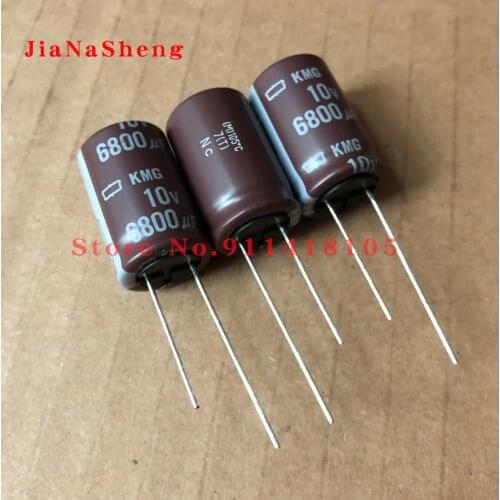 15PCS/Lot 10V6800UF 16X25 KMG SERIES NIPPON CHEMI-CON Electrolytic Capacitor 105 degrees Celsius Brown