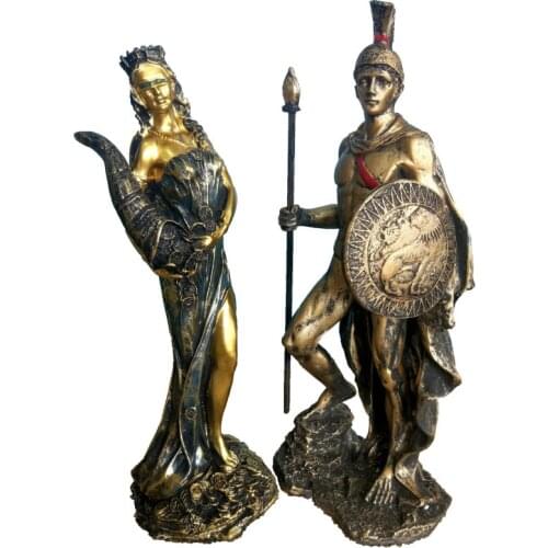 Large Size Resin Blinded Greek Wealth Goddess Fortuna Figurine Plouto Lucky Fortune Sculpture Office Gift Home Decor