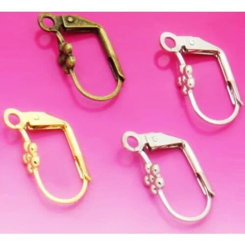 50Units Grape Ear Clip Silver/Gold/Antique Bronze/Rhodium Silver Earrings Brass materia Flattening Line Jewelry Fittings