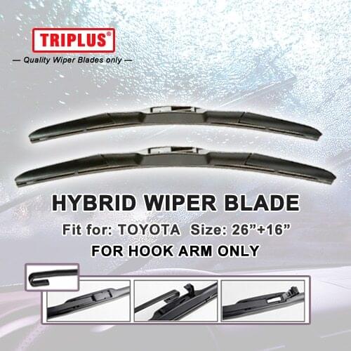 Hybrid Wiper Blade for Toyota RAV4 (2012-Onwards) 1 set 26"+16", U HOOK Windscreen Wiper J HOOK Windshield Wipers RAV 4