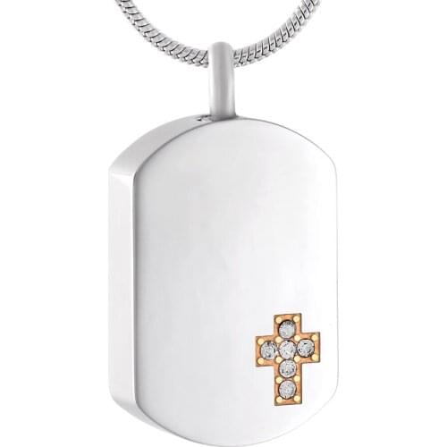 Cremation Jewelry for Ashes Pendant Stainless Steel Classic Cross of Square Urn Necklace for Human Unisex Keepsake Pendant
