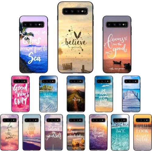 YNDFCNB Summer Blue Sky Beach Quotes Phone Case for Samsung S6 S6edge Plus S7 S7edge S8 S9 S10 S10E S20 Plus Ultra