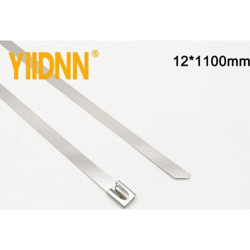 Stainless Steel Cable Ties Multi-Purpose Locking Cable Metal Tie 12*1100mm Lock Metal Zip-Exhaust Wrap Cable Tie 100pcs
