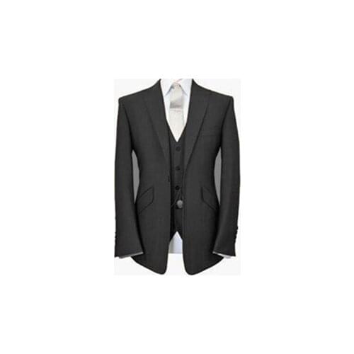 2018 Smoking Grey Suit Men Slim Fit Groom Tuxedo 3 Piece Custom Prom Men Wedding Suits Blazer Terno Masuclino Jacket+Pant+Vest