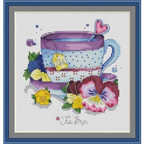 Coffee and sunflower Patterns Counted Cross Stitch 11CT 14CT 18CT DIY Chinese Cross Stitch Kits Embroidery Needlework Sets
