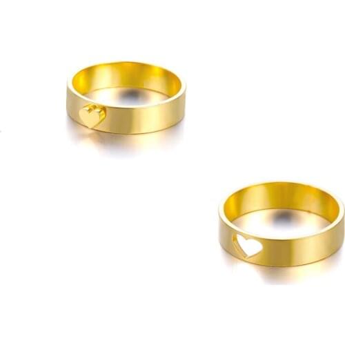 Stainless Steel Love Heart Rings Set For Women Men Gold Silver Color Lover Couple Butterfly Ring Engagement Couple Gifts 2021