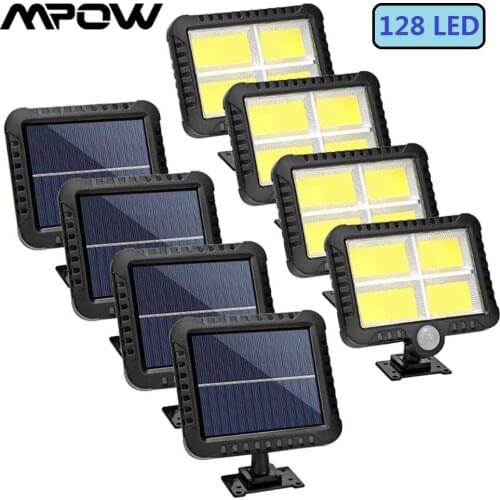 Novelty 128 LED Solar Garden Light Flood Wall Lamp PIR Motion Sensor 1/2/4PCS Waterproof IP65 Mpow Garden Security Solar Lights