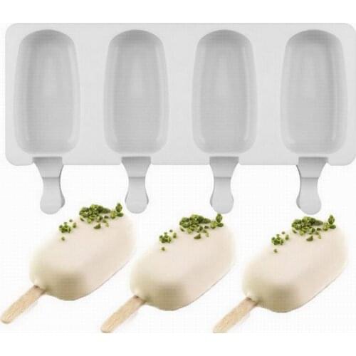 2021 New Arrive 50 pcs 4 Cavities Silicone Freezer Ice Cream Mold candy bar Making Tool Juice Molds