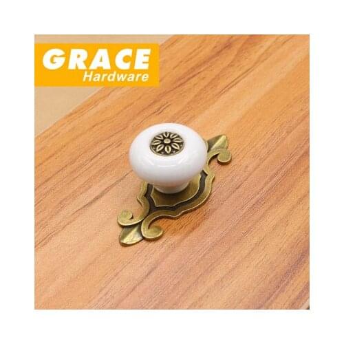 New Cabinet Drawer Fashion Ceramic Handle European Wardrobe Door Furniture Modern(L:74mm)