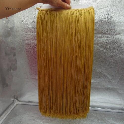 Wholesale 10Yards/lot 100cm Wide Lace Fringe Trim Tassel Gold Fringe Trimming Lace For DIY Latin Dress Stage Clothes Accessories