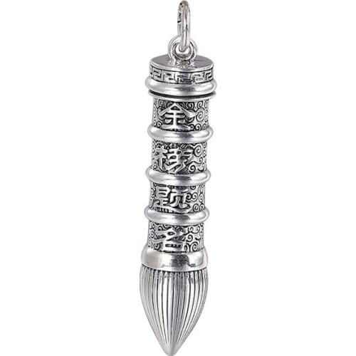 Thai silver bullet pendant creative personality S925 sterling silver five-pointed star pendant sweater pendant