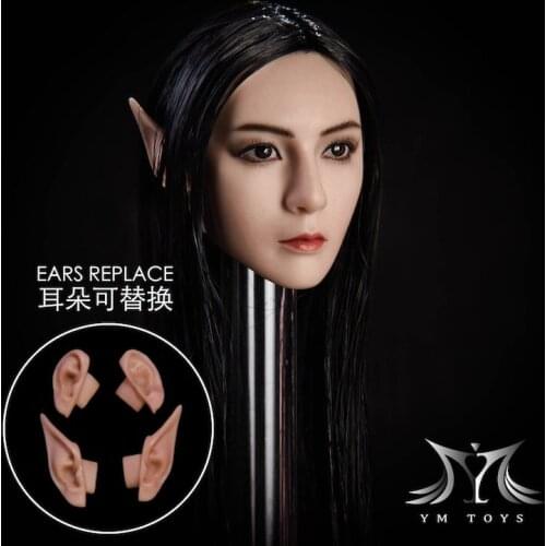 Custom 1/6 Scale Sexy Elf Beauty Head Sculpt for 12inch Phicen Tbleague Jiaoudoll Action Figure Toys Collection