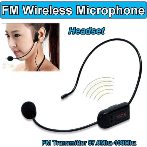Portable FM Wireless Microphone Headset Megaphone Radio Mic For Loudspeaker For Teaching Tour Guide Meeting Lectures