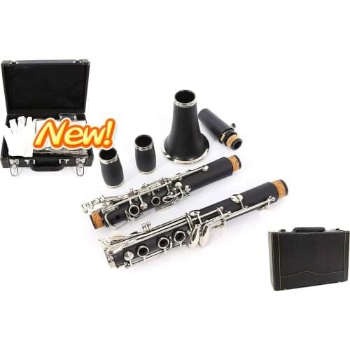 Professional Clarinet Ebonite Wood A Key Flat Clarinet 2 Barrels With Case Cloth Reed Accessories (A-key)