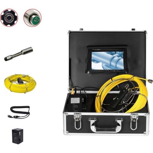 20M Waterproof Drain Pipe Sewer Inspection Camera System 7" LCD 23mm Camera Head With 12Pcs White LED Lights
