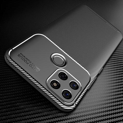 Realme C12 Shockproof Carbon Case for OPPO Realme C12 Case Silicone TPU Cover for Realme C 12 Phone Case Soft Back Cover