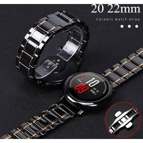 20mm 22mm Ceramic Band For Samsung Galaxy Watch 3 Active 2 46mm 42mm For Amazfit Bip gts gtr Strap GT2e GT 2 S3 Watch Band Strap