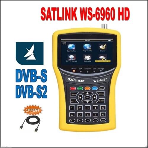 Satlink ws-6960 free dhl dvb s2 4.3 inch display DVB-S2 MPEG4 satlink WS6960 Satellite Finder Meter WS6909