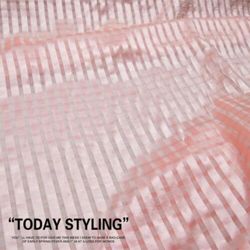 LEO&LIN Cross Woven Satin Gauze Plaid Style Light Silk Cotton Cheongsam Shirt Dress Silk Cloth Fabric DIY Sewing Patchwork