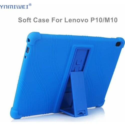 Silicon Case For Lenovo Tab M10 TB-X605F TB-X605L Stand Soft Cover For Lenovo Tab P10 TB-X705L TB-X705F 10.1" Tablet Case