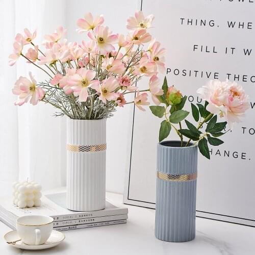 Modern Home Decor Ceramic Vase Home Living Room Decoration Nordic Decoration Home Table Decoration Accessories White Vases Gift