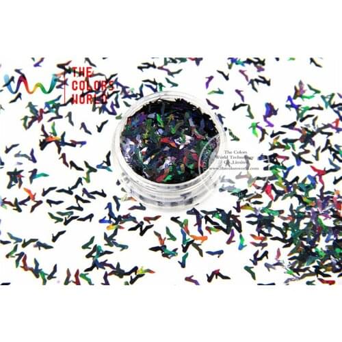 TCA1000 Laser Black Color Cinderella’s slipper High-heeled shoes 6MM Nail Art Glitter Specular luster Art decoration others