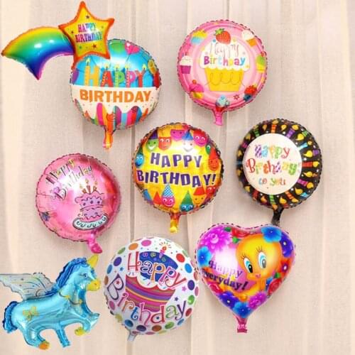 Happy birthday decoration 18" aluminium foil balloons party supplies favorite birthday gift colorful globo 1 piece